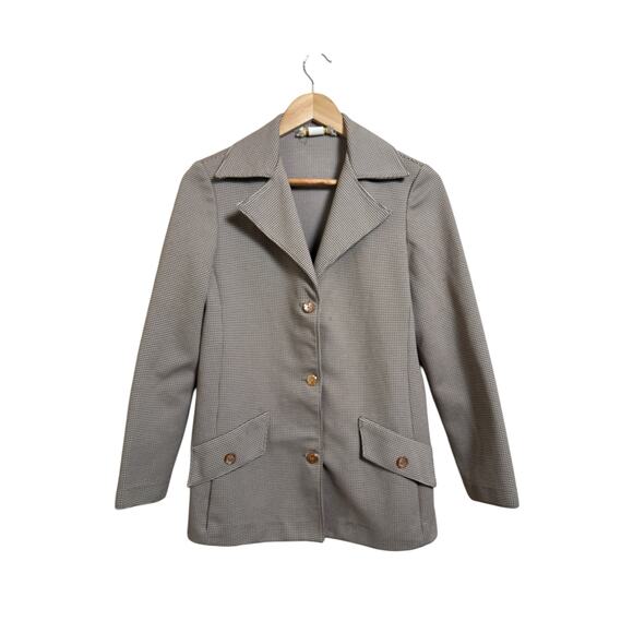 VINTAGE Women's Center Stage Herringbone Knit Blazer Jacket Size 12 - Picture 1 of 9